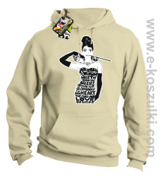 audrey hepburn RETRO-ART - bluza z kapturem beżowa