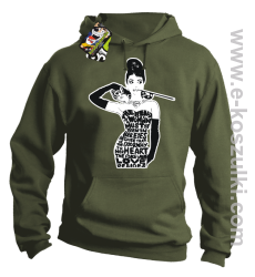 audrey hepburn RETRO-ART - bluza z kapturem khaki