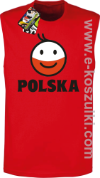 POLSKA Emotik dwukolorowy - bezrękawnik męski czerwony