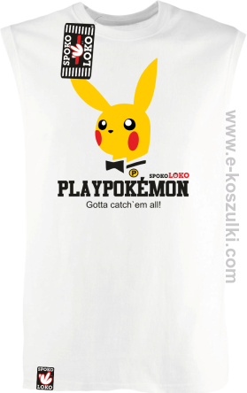 Play Pokemon - bezrękawnik męski biały