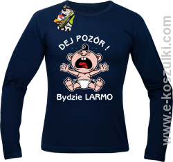 Dej Pozór Bydzie Larmo - longsleeve męski granatowy