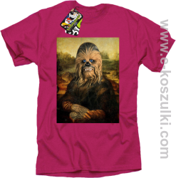 Mona Lisa Chewbacca CZUBAKA - koszulka męska różowa