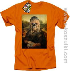 Mona Lisa Chewbacca CZUBAKA - koszulka męska pomarańczowa