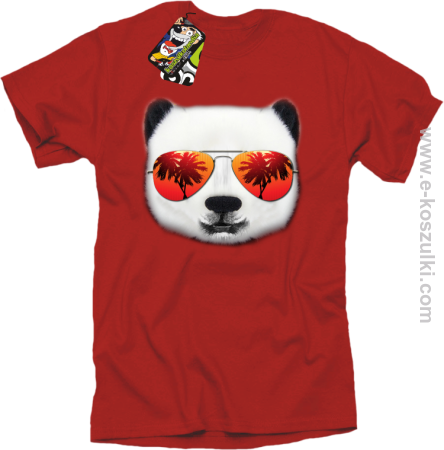 Pandzia frontface 3d Panda na wakacjach - koszulka męska 