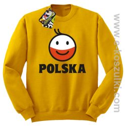 POLSKA Emotik dwukolorowy - bluza bez kaptura STANDARD żółta