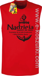 Nadzieja zawieść nie może Trzymajmy się jej jako bezpiecznej i silnej kotwicy duszy - bezrękawnik męski czerwony