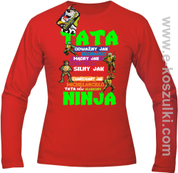 Tata Odważny jak Leonardo Żółwie NINJA Turtles - longsleeve męski czerwony