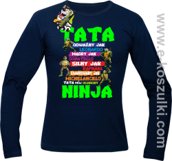 Tata Odważny jak Leonardo Żółwie NINJA Turtles - longsleeve męski granatowy