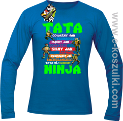 Tata Odważny jak Leonardo Żółwie NINJA Turtles - longsleeve męski niebieski