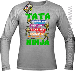 Tata Odważny jak Leonardo Żółwie NINJA Turtles - longsleeve męski melanż 