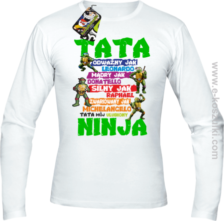 Tata Odważny jak Leonardo Żółwie NINJA Turtles - longsleeve męski 