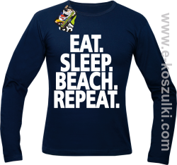 Eat Sleep Beach Repeat - longsleeve męski granatowy