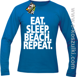 Eat Sleep Beach Repeat - longsleeve męski niebieski