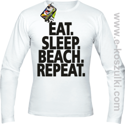 Eat Sleep Beach Repeat - longsleeve męski biały