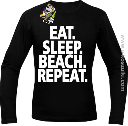 Eat Sleep Beach Repeat - longsleeve męski czarny