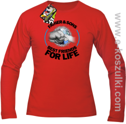 FATHER & SON`S BEST FRIENDS FOR LIFE - longsleeve męski czerwony