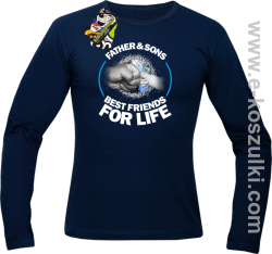 FATHER & SON`S BEST FRIENDS FOR LIFE - longsleeve męski granatowy