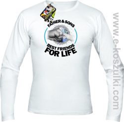 FATHER & SON`S BEST FRIENDS FOR LIFE - longsleeve męski biały
