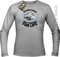 FATHER & SON`S BEST FRIENDS FOR LIFE - longsleeve męski melanż 