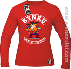 Synku w blasku mojej zajebistości to ty się możesz jedynie poopalać - Longsleeve męski red