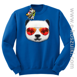 Pandzia frontface 3d Panda na wakacjach - bluza bez kaptura STANDARD niebieska