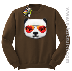 Pandzia frontface 3d Panda na wakacjach - bluza bez kaptura STANDARD brązowa