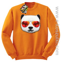 Pandzia frontface 3d Panda na wakacjach - bluza bez kaptura STANDARD pomarańczowa