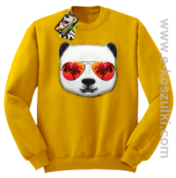 Pandzia frontface 3d Panda na wakacjach - bluza bez kaptura STANDARD żółta