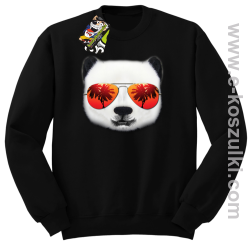 Pandzia frontface 3d Panda na wakacjach - bluza bez kaptura STANDARD czarna