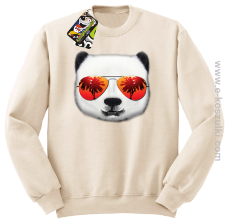 Pandzia frontface 3d Panda na wakacjach - bluza bez kaptura STANDARD beżowa