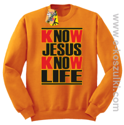 Know Jesus know life - Bluza STANDARD pomarańcz