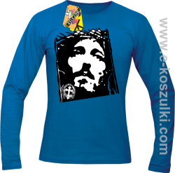 Jezus Chrystus Umarł za krzyżu za grzechy nasze - longsleeve męski niebieski