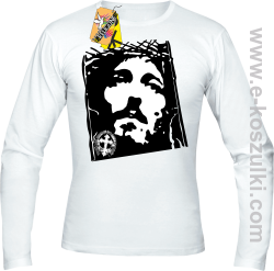 Jezus Chrystus Umarł za krzyżu za grzechy nasze - longsleeve męski biały