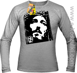 Jezus Chrystus Umarł za krzyżu za grzechy nasze - longsleeve męski melanż 