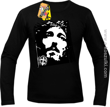 Jezus Chrystus Umarł za krzyżu za grzechy nasze - longsleeve męski czarny