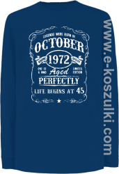 Legends were born in October Aged Perfectly Life Begins - z własną personalizacją - longsleeve dziecięcy niebieski