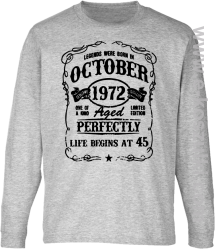 Legends were born in October Aged Perfectly Life Begins - z własną personalizacją - longsleeve dziecięcy melanż 