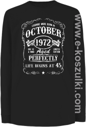 Legends were born in October Aged Perfectly Life Begins - z własną personalizacją - longsleeve dziecięcy czarny