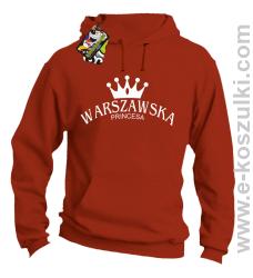 Warszawska princesa - bluza z kapturem pomarańczowa