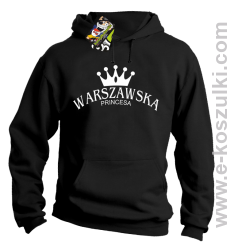 Warszawska princesa - bluza z kapturem czarna