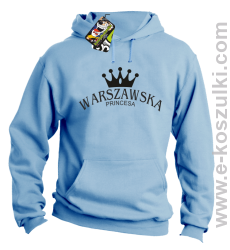 Warszawska princesa - bluza z kapturem błękitna