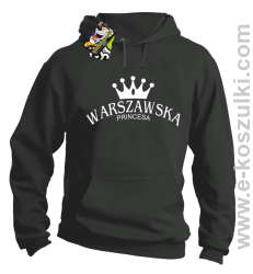 Warszawska princesa - bluza z kapturem szara