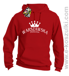 Warszawska princesa - bluza z kapturem czerwona