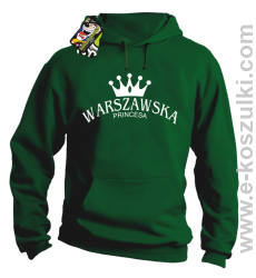 Warszawska princesa - bluza z kapturem zielona