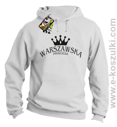 Warszawska princesa - bluza z kapturem biała