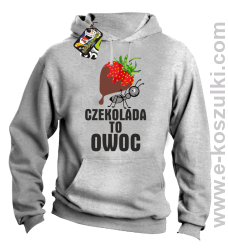 Czekolada to owoc - bluza z kapturem melanż 