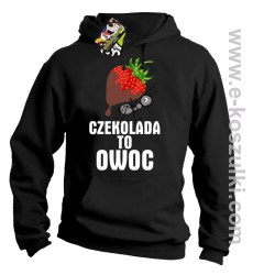 Czekolada to owoc - bluza z kapturem czarna