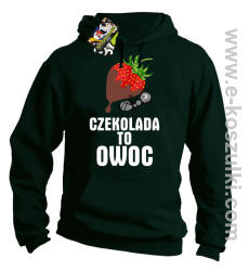 Czekolada to owoc - bluza z kapturem butelkowa