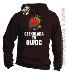 Czekolada to owoc - bluza z kapturem brązowa