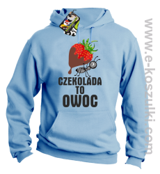 Czekolada to owoc - bluza z kapturem błekitna